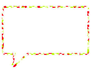 ステンドグラス風吹き出し　三角形模様　四角形