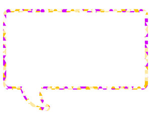 ステンドグラス風吹き出し　三角形模様　四角形