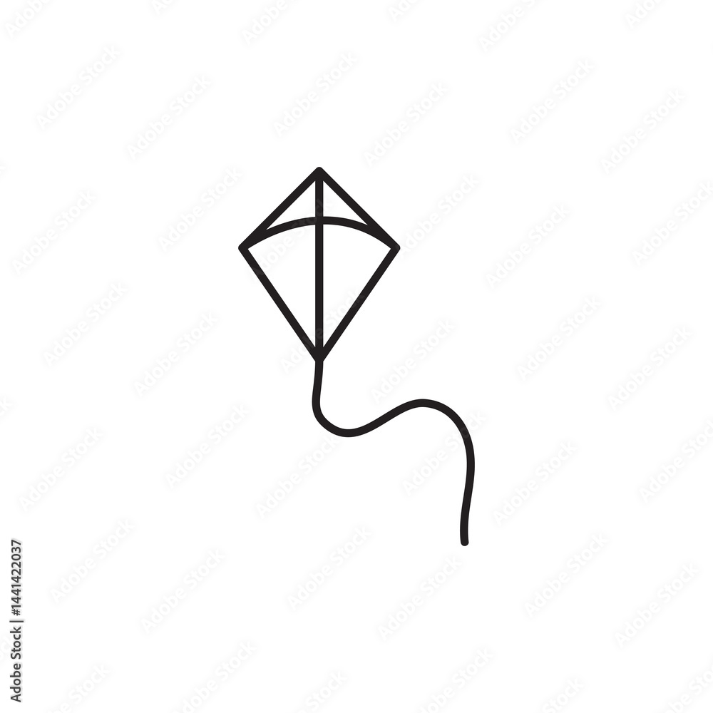 Aufkleber kite icon vector flat thin line, simple illustration for web and app..eps