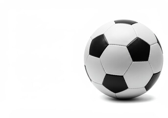 Fototapeta premium A monochrome image of a soccer ball with black pentagons and white hexagons on a white background