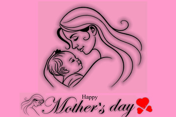 happy mothers day banner image design and illustration