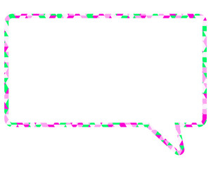 ステンドグラス風吹き出し　三角形模様　四角形