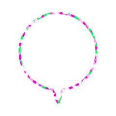 ステンドグラス風吹き出し　三角形模様　丸形の下向き