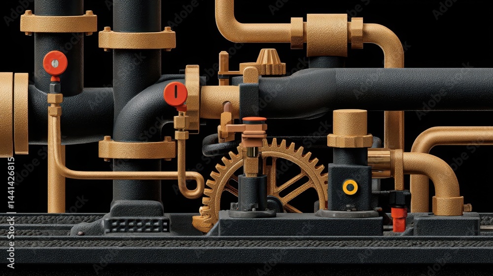 Poster detailed close-up view of intricate mechanical components.