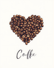 Realistic and artistic illustrations of coffee beans, brewing equipment, coffee cups, baristas, coffee farms, roasting processes, and café scenes