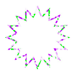 ステンドグラス風吹き出し　三角形模様　ギザギザした形