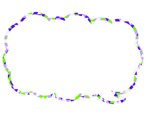 ステンドグラス風吹き出し　三角形模様　細長い雲形