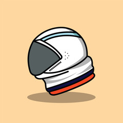 Astronaut Helmet Illustration Design Simple