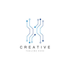 Circuit Logo Template vector illustration