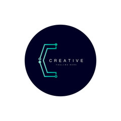 Circuit Logo Template vector illustration