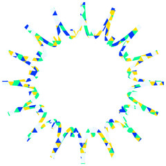 ステンドグラス風吹き出し　三角形模様　ギザギザした形