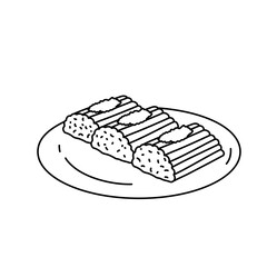 Gethuk lindri line art vector indonesian food snack