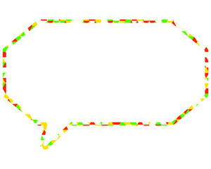 ステンドグラス風吹き出し　三角形模様　細長い八角形