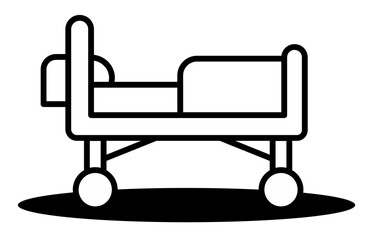 Patient Bed in hospital icon vector 