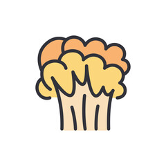 Explosion colored icons, minimalist vector illustration ,simple transparent graphic element .Isolated on white background