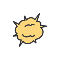 Explosion colored icons, minimalist vector illustration ,simple transparent graphic element .Isolated on white background