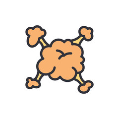 Explosion colored icons, minimalist vector illustration ,simple transparent graphic element .Isolated on white background