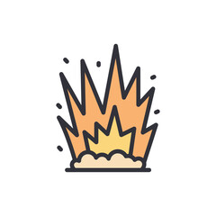 Explosion colored icons, minimalist vector illustration ,simple transparent graphic element .Isolated on white background