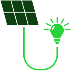 Solar bulb icon vector for renewable lighting, green energy, and sustainable illumination. Ideal for eco home design, energy saving campaigns, and clean environmental solutions.