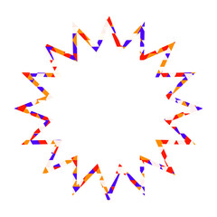 ステンドグラス風吹き出し　三角形模様　ギザギザした形