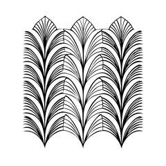 Vector gold leaves on white background isolated. Wavy drawn line branches, nature, plants luxury design elements. Modern floral art deco seamless pattern. Vector damask illustration with leaves. 