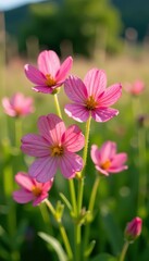 Close-up of pink synoglossum officinale flowers in a picturesque meadow, botanical, close-up, serene