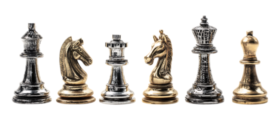 Pack of Chess Set Against Transparent Background for Game Branding, Strategy Promotion, or Educational Design Projects