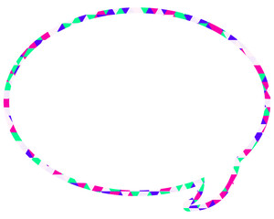 ステンドグラス風吹き出し　三角形模様　丸形