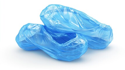 Disposable shoe covers, light-blue,  protective, stacked, hygienic