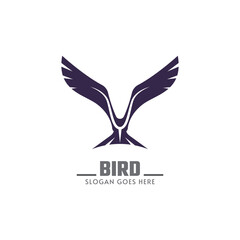 Naklejka premium Bird silhouette design logo template