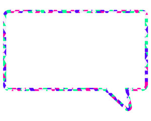 ステンドグラス風吹き出し　三角形模様　四角形