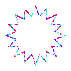 ステンドグラス風吹き出し　三角形模様　ギザギザした形