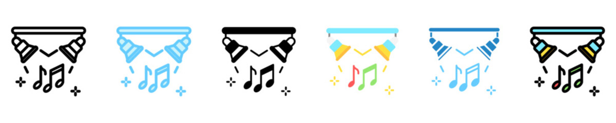Lights multi style, mini illustration icon. use for modern concept, print, UI, UX kit, web and app development. Vector EPS 10, related to entertainment, festival, funfair and hobbies