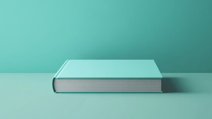 Teal book display isolated background