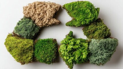 Diverse collection of different types of moss highlighting the importance of biodiversity in circular economy finance models