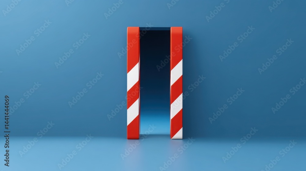 Poster red and white striped pole signifying retest continuation in market dynamics and testing gaps before