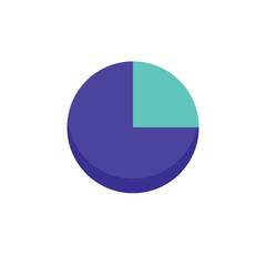 Pie Chart 3D. Stock Illustration. Stroke Editable. Icon for Web and Apps
