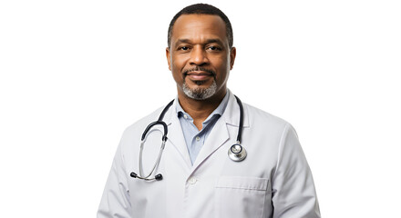 Confident Doctor with Stethoscope - Transparent Background