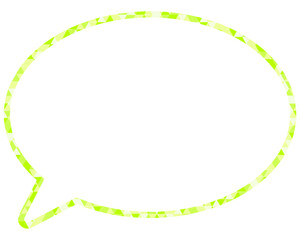 ステンドグラス風吹き出し　三角形模様　丸形