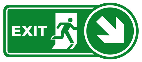 Exit Arrow Right Down Symbol Sign, Vector Illustration, Isolate On White Background Label. EPS10