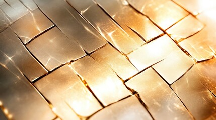 Golden, fractured paving stones