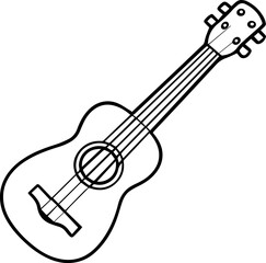 ukulele outline vector illustration line art coloring book page