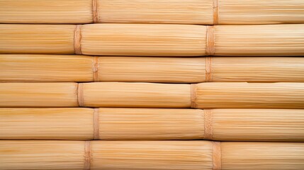 Close-up of neatly stacked bamboo poles showing natural texture and horizontal alignment.
