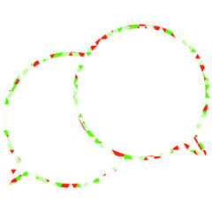 ステンドグラス風吹き出し　三角形模様　重なる会話