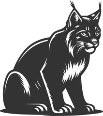 Obraz premium Silhouette of a angry lynx vector