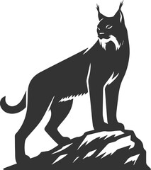 Silhouette of a angry lynx vector