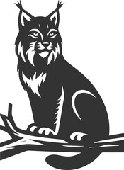 Silhouette of a angry lynx vector