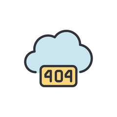 Error cloud colored icons, minimalist vector illustration ,simple transparent graphic element .Isolated on white background