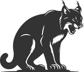 Obraz premium Silhouette of a angry lynx vector