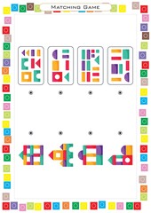Worksheets for children – kids activity – matching game